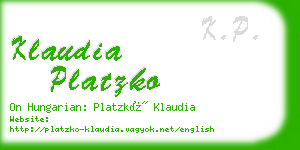 klaudia platzko business card